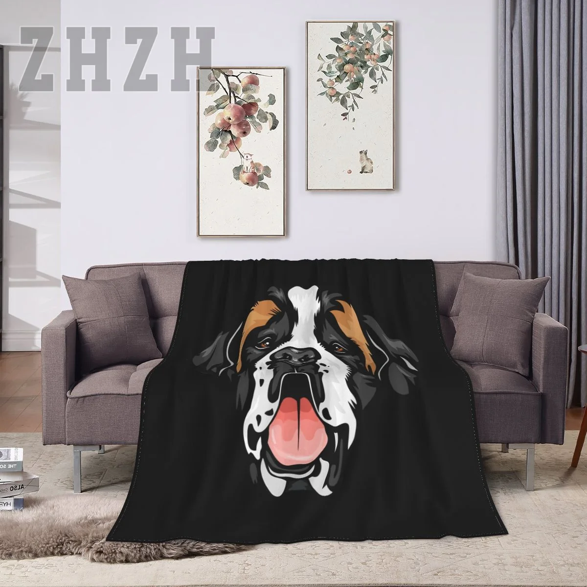 St. Saint Bernard Dog Best Friends For Life Blanket Multifunction Sofa Cover Single Bedsheet Throws Plaid flannel fleece Winter