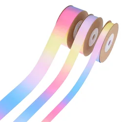 5Yards Double Face Gradient Rainbow Satin Ribbon per la festa di compleanno Gift Wrapping Decor artigianato fai da te fiocchi fatti a mano accessori