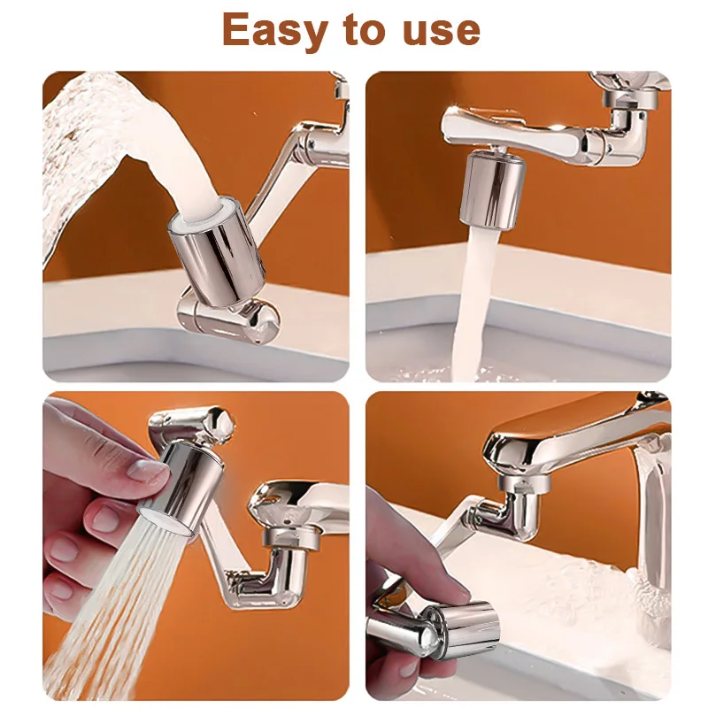 1080 ° Drehbare Verlängerung Wasserhahn Sprayer Kopf Wasserhahn Düse Universal Badezimmer Wasserhahn Verlängern Adapter Belüfter 2 Sprühmodi – Detail 3