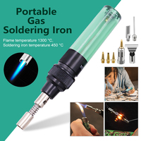 Portable Gas Soldering Iron Cordless Butane Gas Welding Gun Welding Pen 1300℃ Adjustable Burner Mini Butane Welder Tip Tools