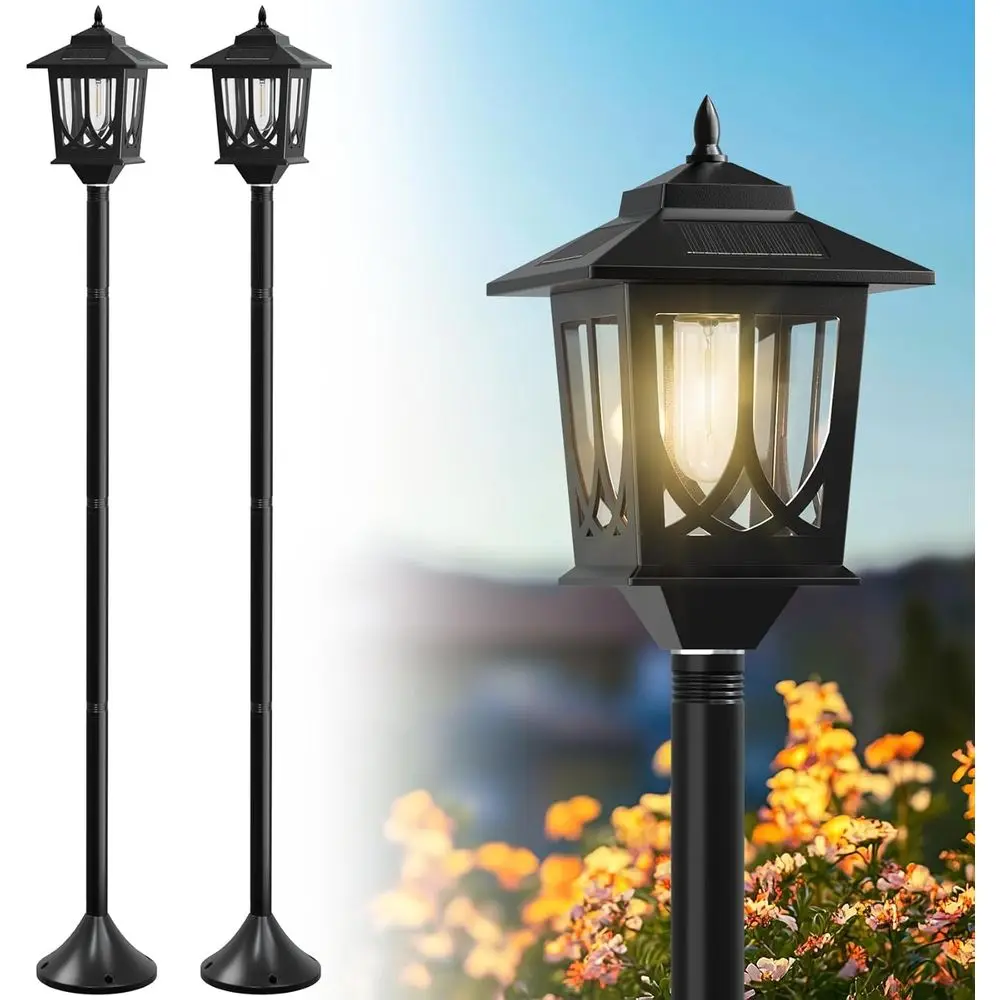 

63 Lamp Post Light 2 Pack, Outdoor Waterproof, Outdoor Lamps or Patio, Backyard, Front Porch Decor, Warm White, Replaceable Bulb