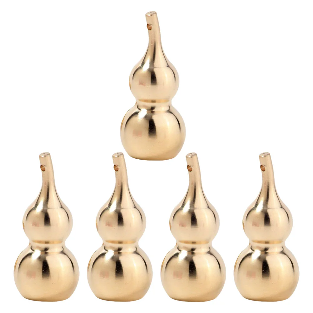 5 PCS Copper Gourd Decorative Pendant Exquisite DIY Brass Pendants Charm Metal Key Ring Easy to Use