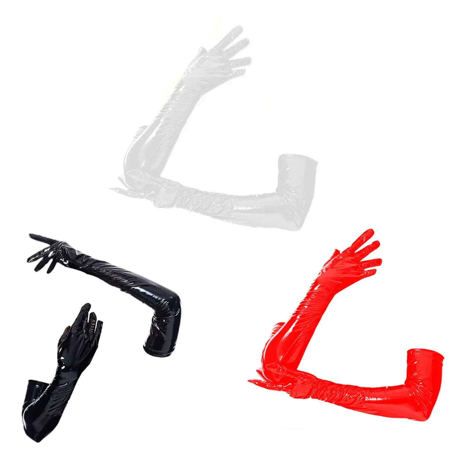 

Лакированные кожаные перчатки, блестящие противоскользящие модные варежки с длинными пальцами для танцевальной одежды, сувениры для вечеринок в ночном клубе, вечерние, Рождество