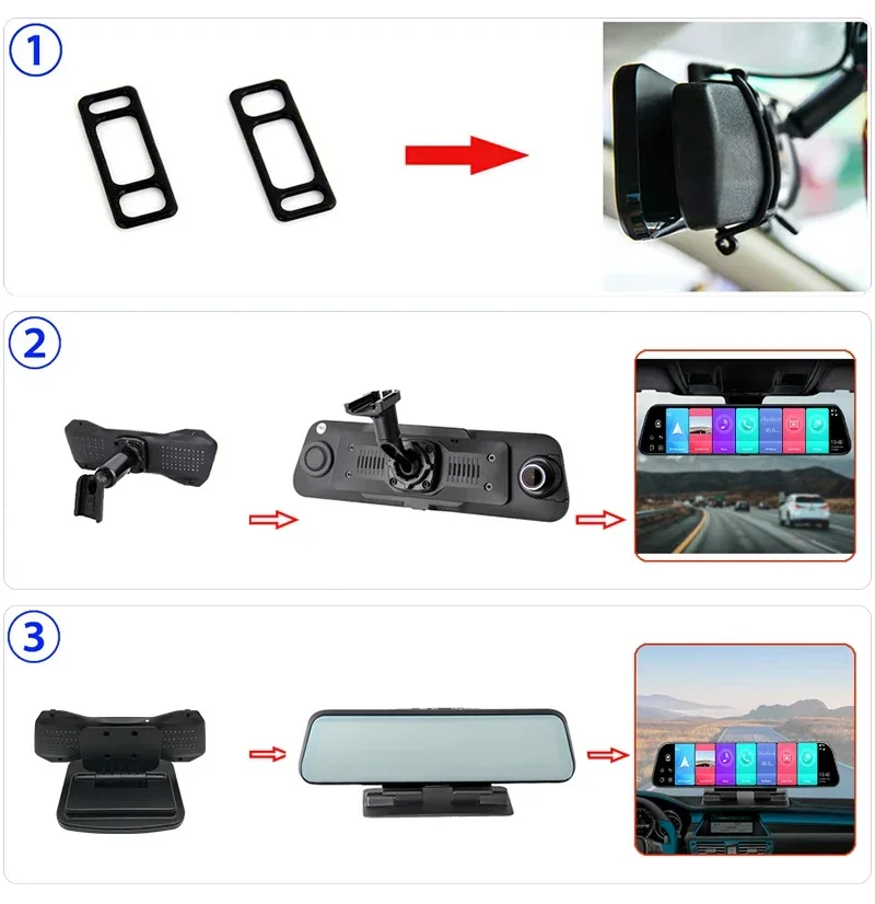 12inch android 8.1 2+32G system dual cam AHD1080P recording car video recorder GPS navigation ADAS rearview mirror car DVR