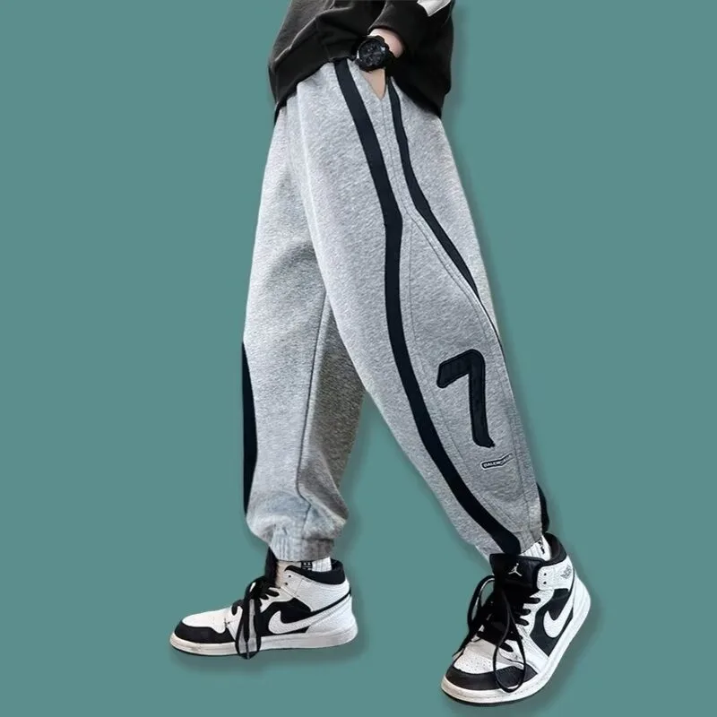 New Boy Cargo Pants Children Casual Cotton Sweatpants Three-dimensional High Visibility High Street Sports Pants Kids Clothes