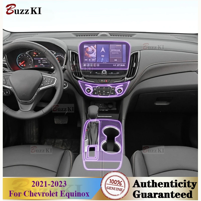 For Chevrolet Equinox 2021-2023 Car Interior Center Console Transparent TPU Paint Protective Repair Film Anti Scratch Sticker