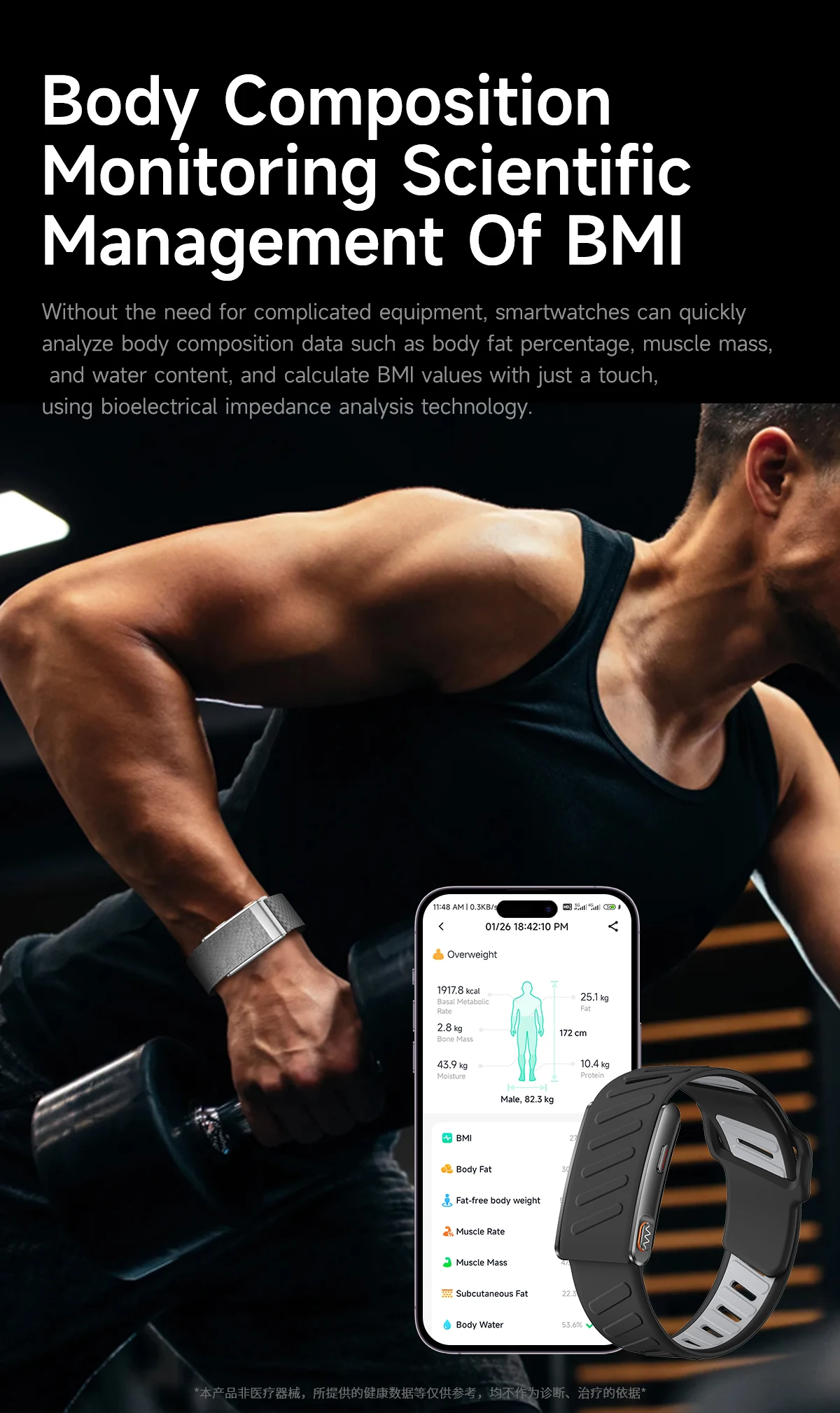 VWAR MG ECG+PPG Nursing Grade Smart Bracelet HRV Body Fat BMI Smart Band Body Temperature Men Women Health Sports Fitness Watch