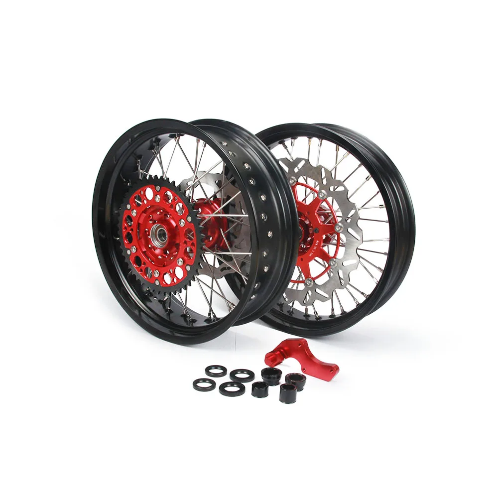 JFG CR125 CR250 CRF250R CRF450R CRF250X 7075 Aluminum Spoked Front Rear Set Wheels Set for HONDA