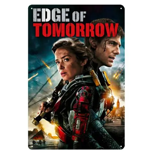 Of Tomorrow Tom Cruise Movie Metallposter Blechschild – 20 x 30 cm, Aluminiumplatte