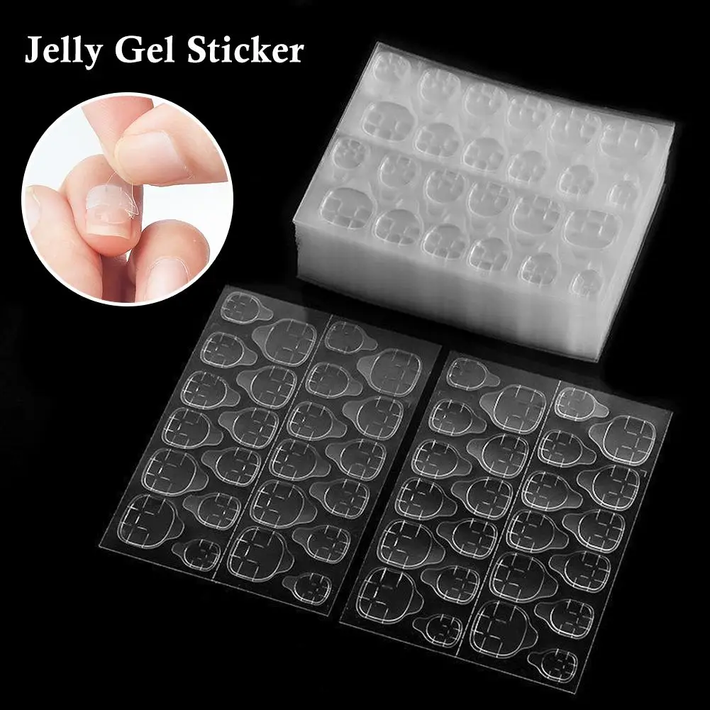 Double Side Glue Nail Sticker For Press On Nail Adhesive Tabs Waterproof Breathable Glue Tabs Transparent Jelly Gel Sticker H1l6