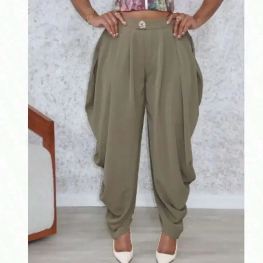 

High Waist Loose Jogger Pants Women Solid Color Casual Streetwear Long Trousers