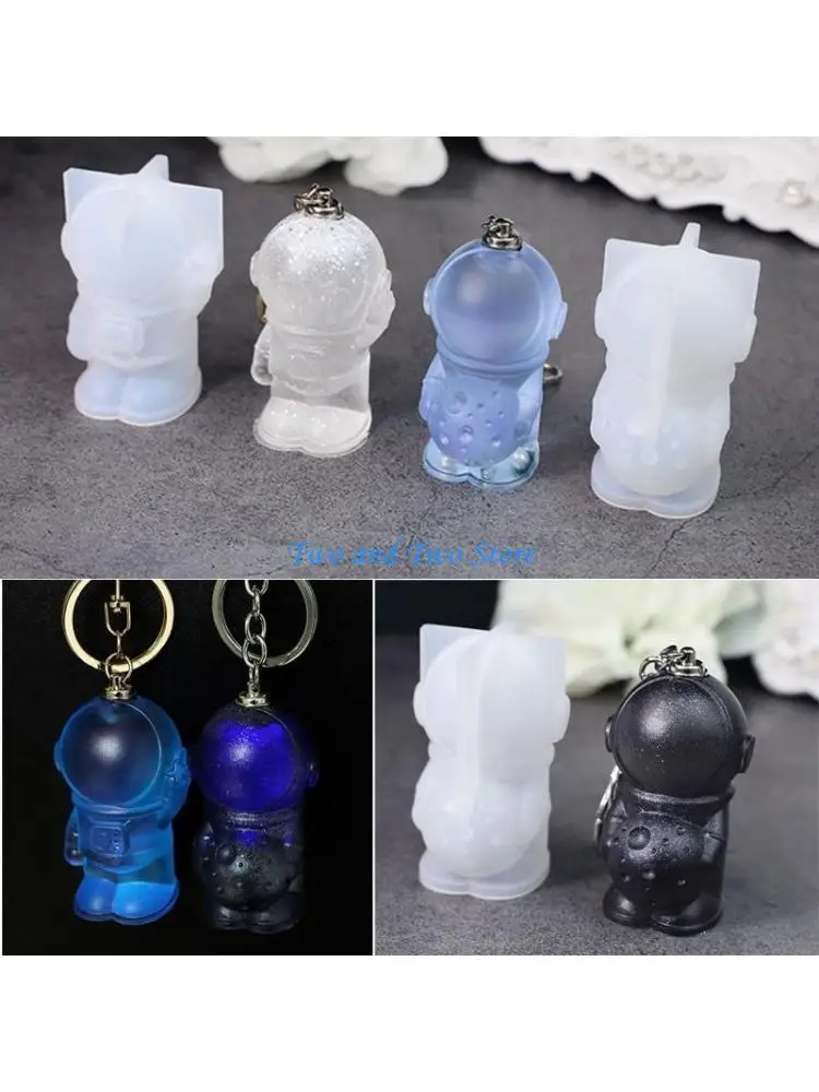 HX6F Astronaut Mold Keychain Molds For Epoxy Resin Keyring Molds With Hole