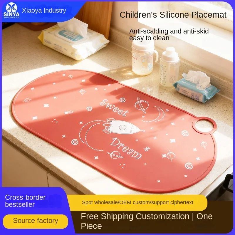 LazyChild Heat Resistant Table Mat Waterproof Mat Baby Food Grade Silicone Placemat Kids Anti Slip Heat Insulation Placemat