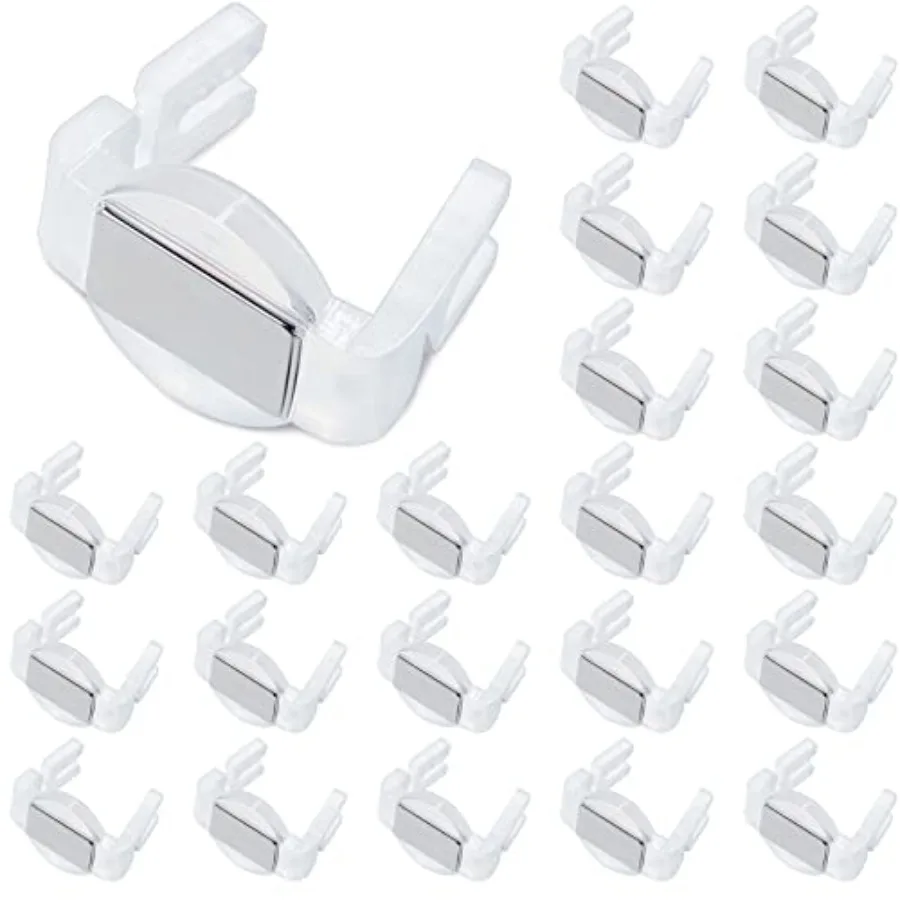

Magnet Clip Christmas Light Clips for C9 Holiday Lighting Sockets Outdoor Hang Hooks for Xmas Gutter Shingle LightsWhite Pieces