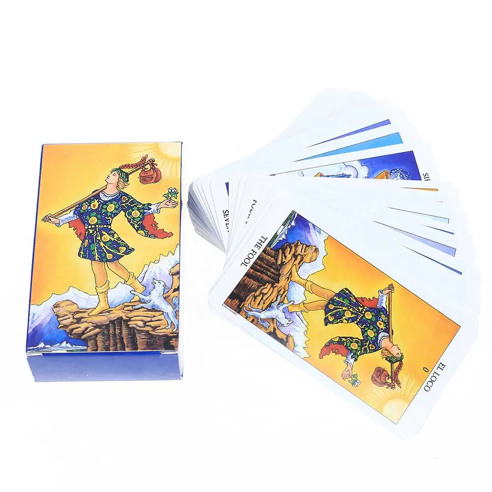 Tarot Cards Rider Waite Oracle Card Child Adult Fate Prediction Entertainment Game Playing Cards Prophecy Deck for Women Girl