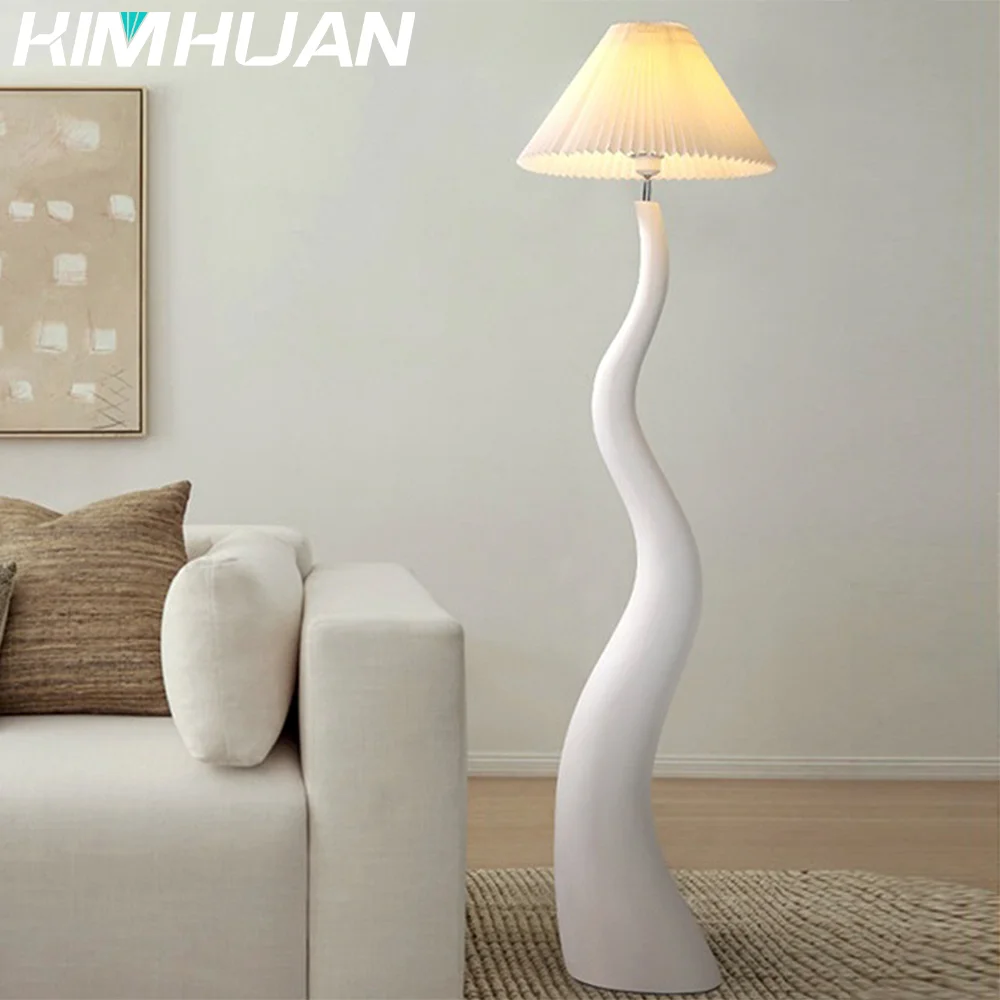 Modern Simple Pleated Cream Wind Floor Lamp Living Room Floor Lamp Sofa Decoration Creative Umbrella Floor Lamp