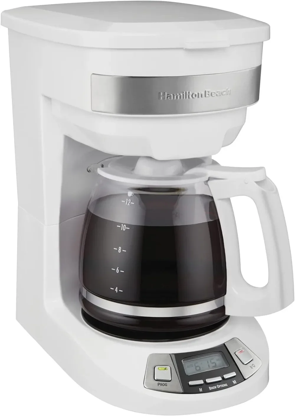 Espresso 12 Cup Programmable Drip Coffee Maker with 3 Brew Options, Glass Carafe, Auto Pause and Pour, Black Stainless