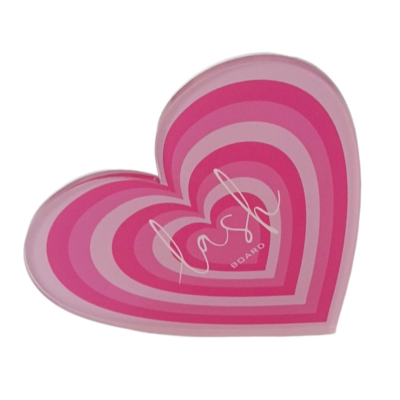 Venta al por mayor, herramienta de pestañas acrílicas personalizadas, paleta de extensión de pestañas, azulejos magnéticos de pestañas de San Valentín con corazón rosa bonito