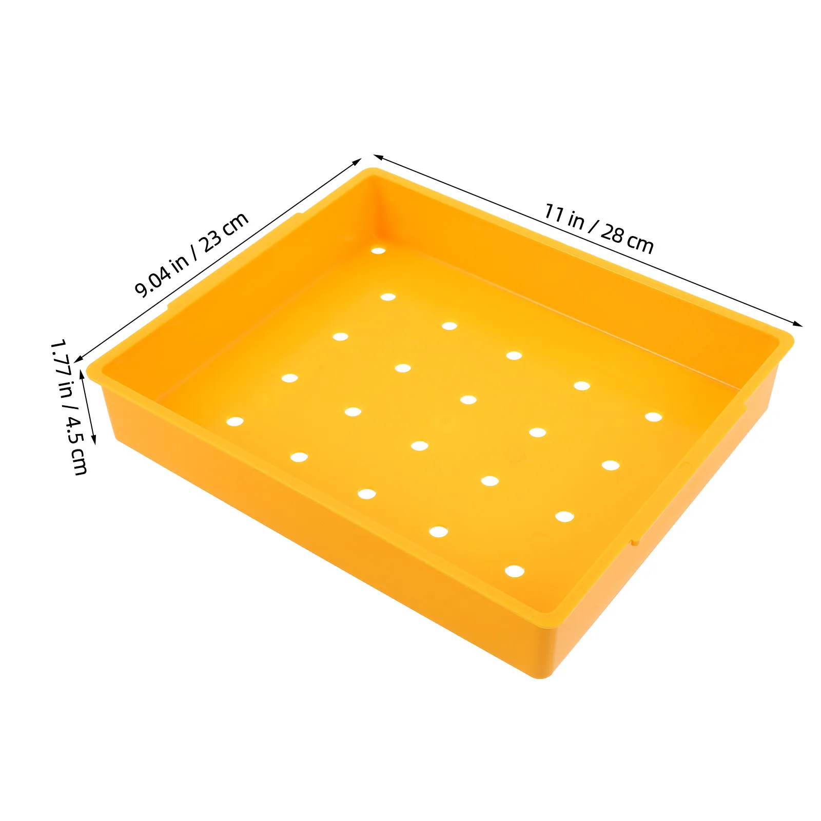 Golf Ball Tray 30 Ball Capacity Bright Yellow Square Space Saving Organizer for Practice Driving Range