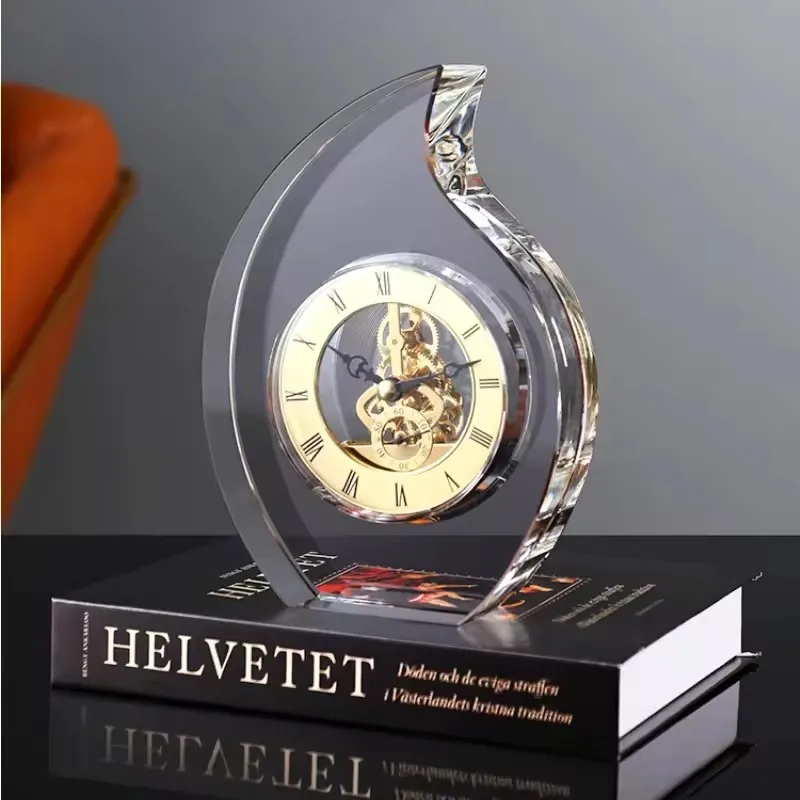 Mechanical Crystal Clocks Clocks Living Room Office Decorations Creative Home Ornaments Glass Clocks Table Clock Home Decoration