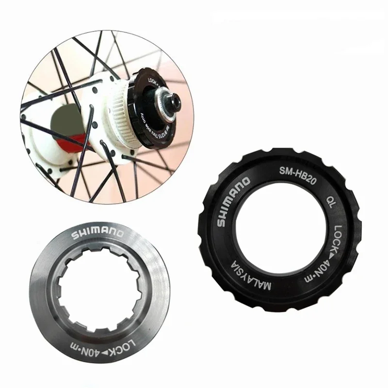 SHIMANO SM-HB20 Bike Center Lock Disc Brake Hub Rotor Lockring For 15/20mm Barrel Shaft Quick Release Hubs EIEIO Bicycle Parts