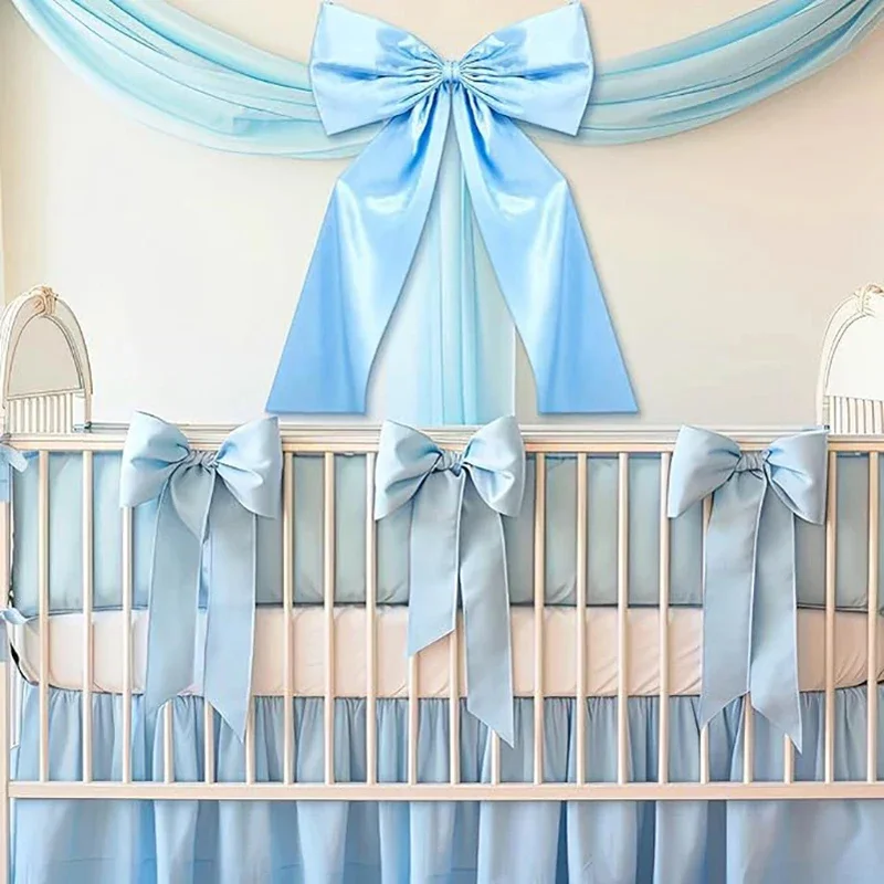 

Oversized Red Satin Ribbon Bow with Flowing Tails Christmas Tree Topper for Home Door Wedding Party Holiday Xmas Decor