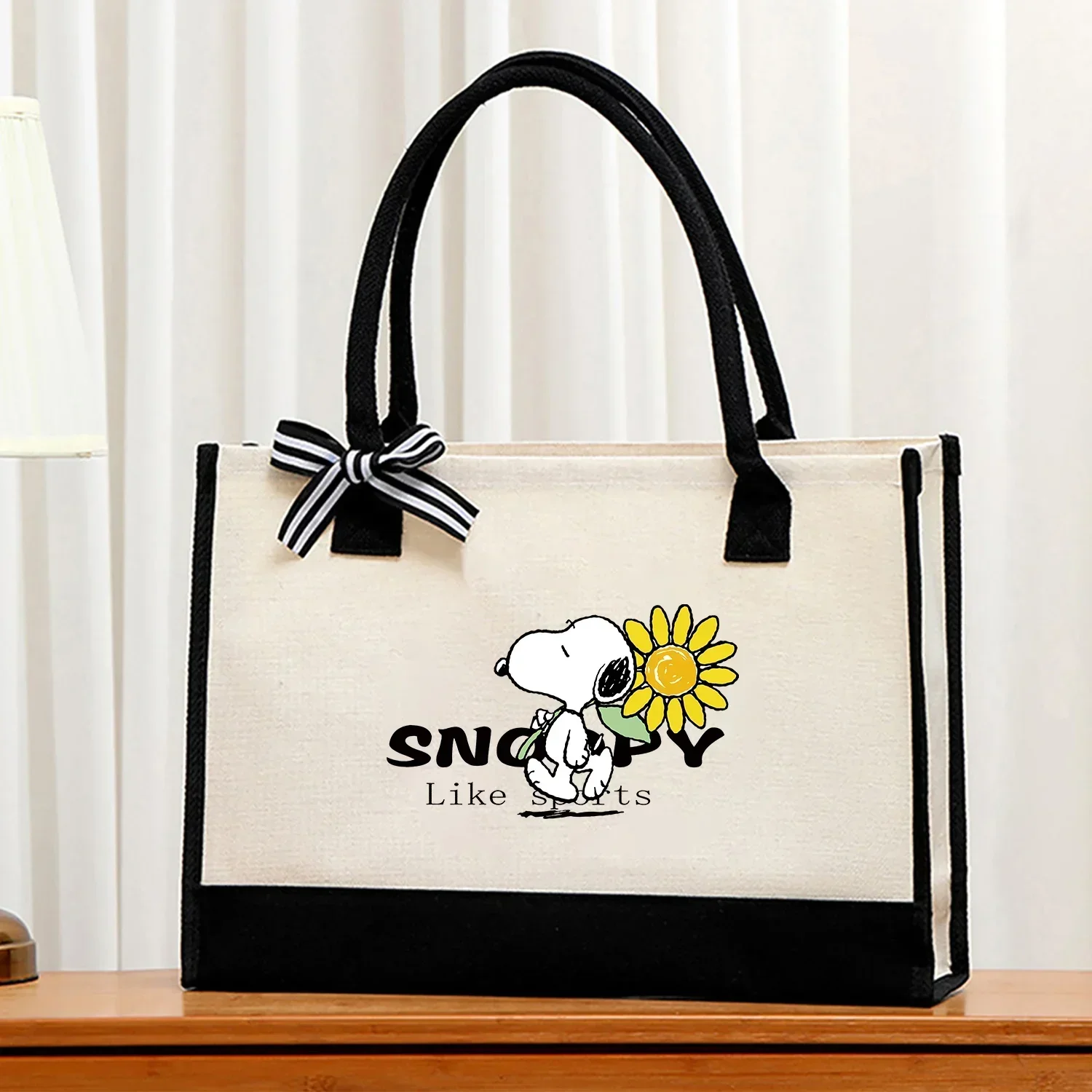 Snoopy New Tote Bag Cute Cartoon Large Capacity Handbag Fashion Y2K Storage Bag Kawaii Anime Shoulder Underarm Bag Girls Gift