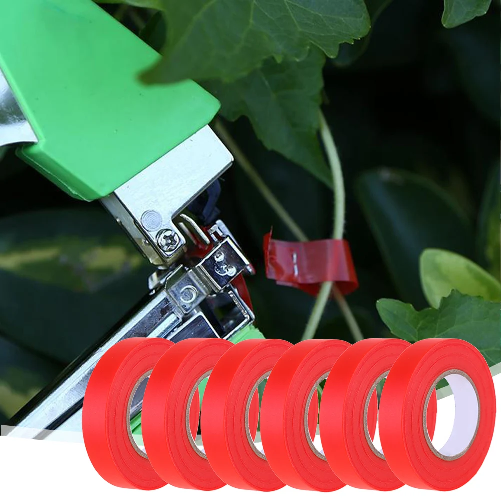 12/20pcs Plant Tying Tape with 1 Box Staple Tying Binding Tie Tape Plant Tying Machine Tape Tool for Garden Plant Vine Tie