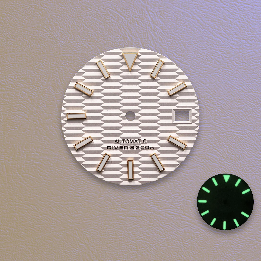  Sell Like Hotcakes 28.5mm S Logo SKX007 Dial Green Noctilucent Suitable for NH35/4R36 Movement Watch Modification Accessories - view 6
