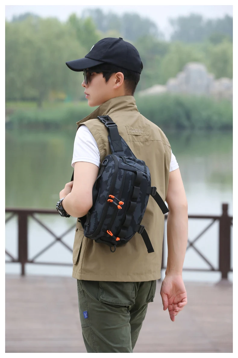 Angeln Brust Taille Tasche Taktische Outdoor Reise Sport Angeln Locken Taschen Jagd Camping Wandern Radfahren Pack Molle Rig Beutel – Detail 6