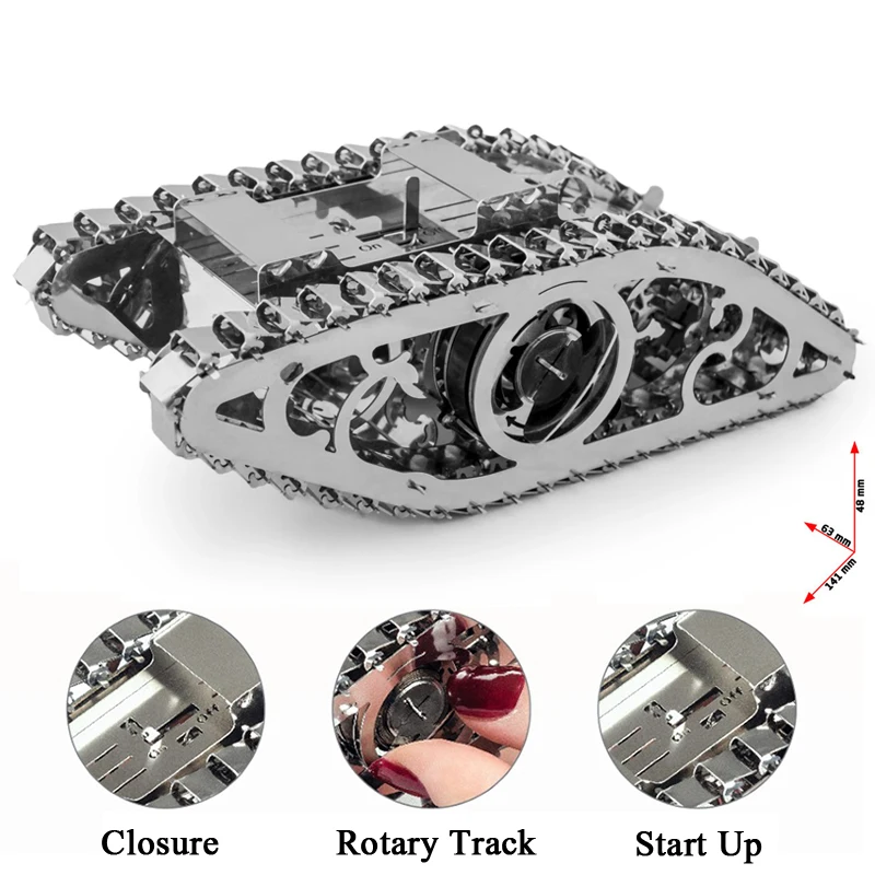 

Металлический гусеничный танк, модель ручной работы «сделай сам», стереоскопическая 3D модель, игрушка, подарок на день рождения, 100 + детали