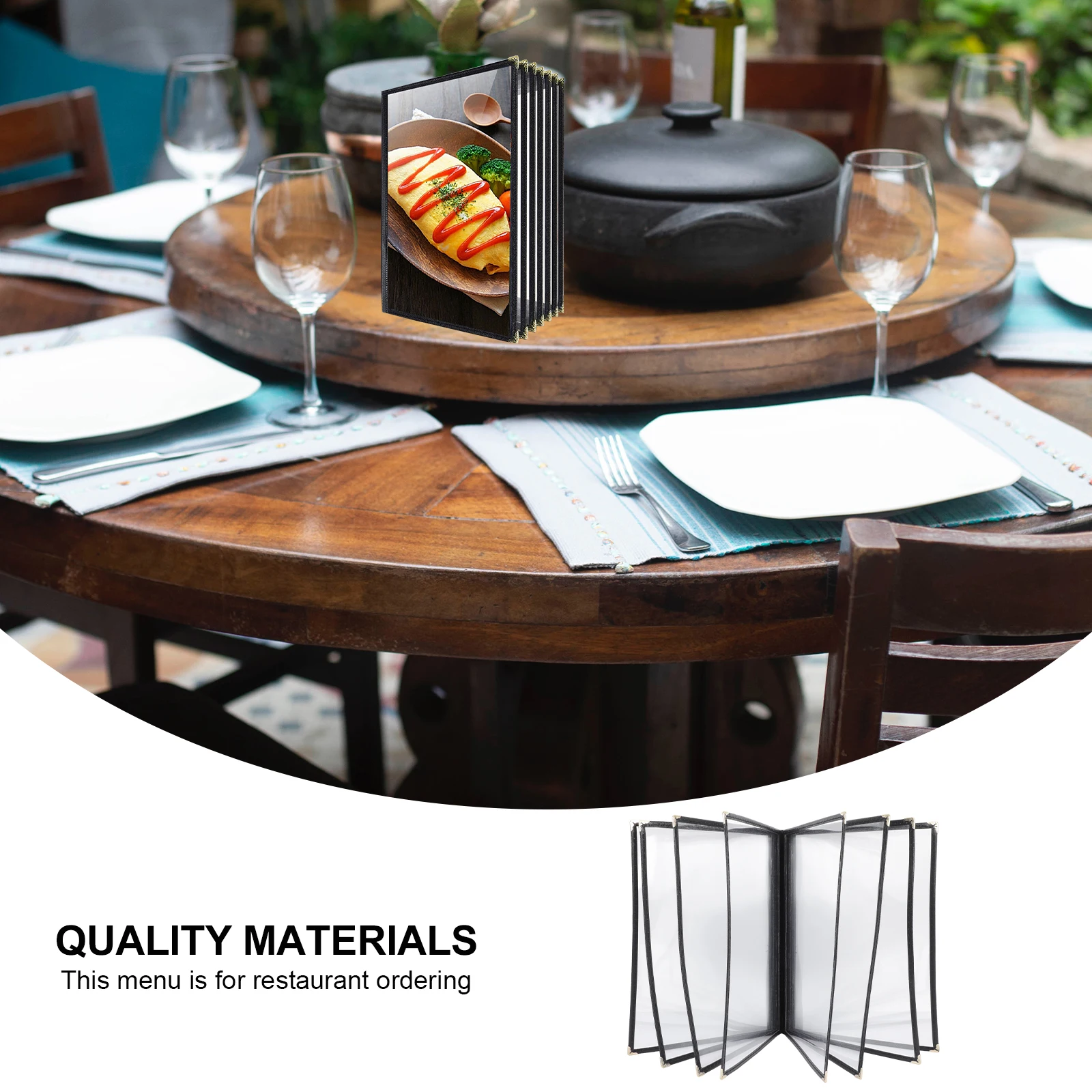 

Pvc Transparent Recipe Book A4 Menu Cover 8 Pages Waterproof Oilproof Food Drink Protector For Restaurant Cafe Bar