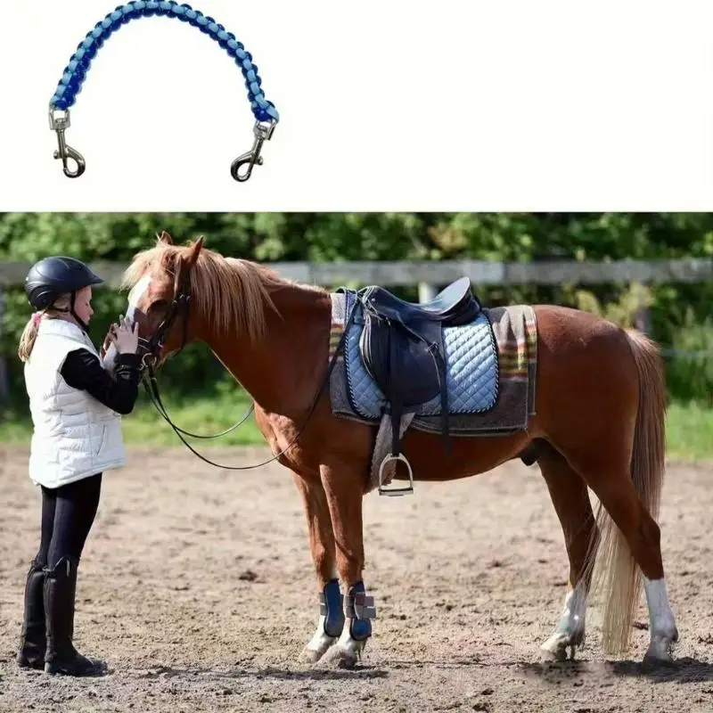 Saddles Balance Strap Horse Grab Strap for Mounted Training, Braided Nylon Balance Handhold with Metal Clips, Blue 39 Practice