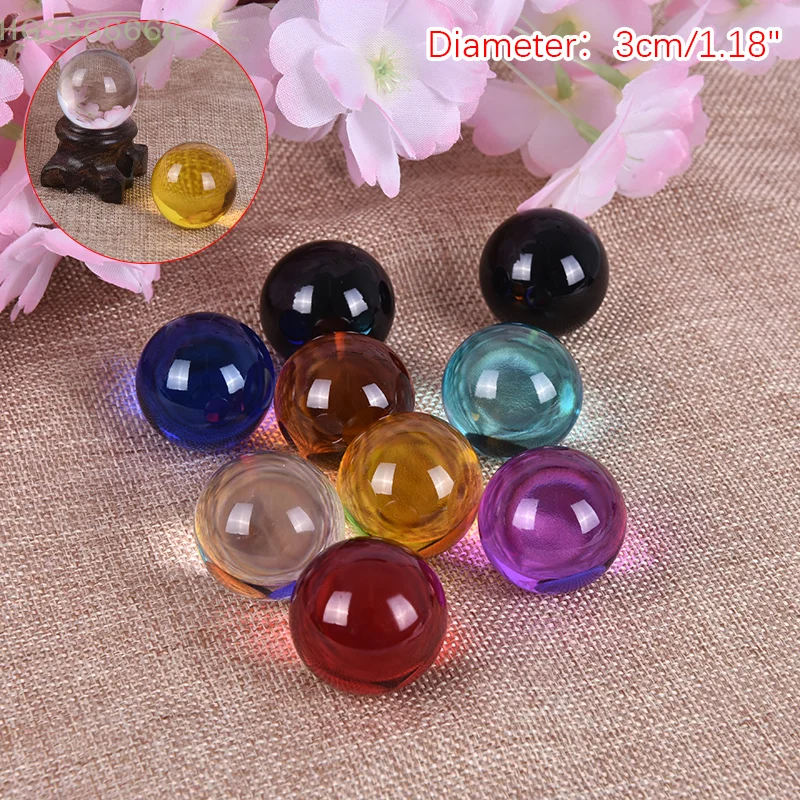 30mm Feng Shui Crystal Ball Quartz Glass Ball Crystal Craft Decoration Artificial White Transparent Crystal Ball Office Ornament