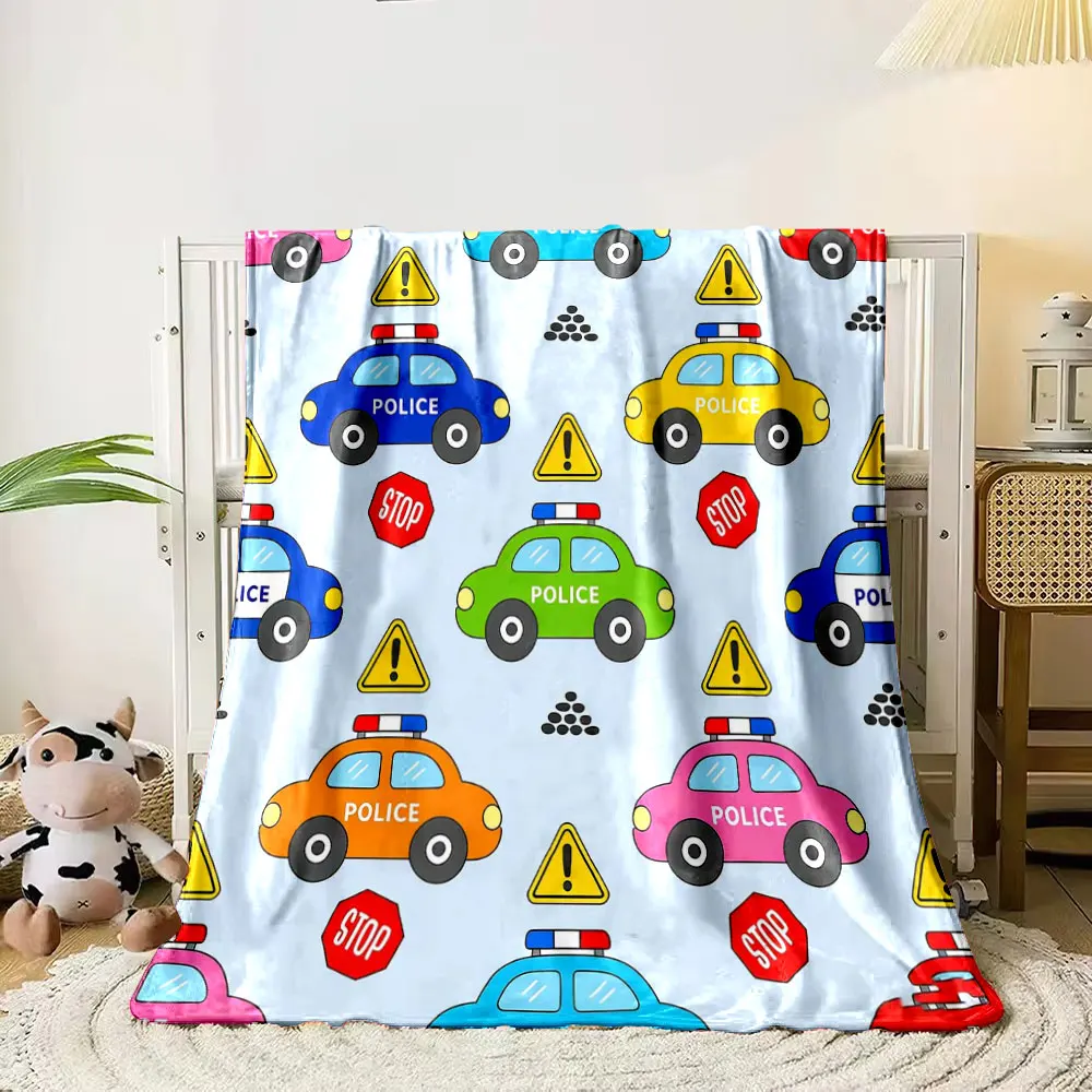 

6 Style Carton-style Vehicles Printing Blankets Adult Children Warm Blankets Home Travel Soft and Comfortable Blankets Gifts