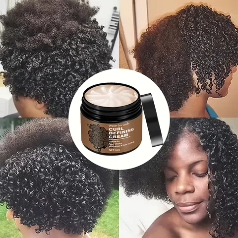 Creme Modelador de Cachos 60g - Creme Hidratante para Cabelos Normais, Masculinos e Femininos, com Fórmula Vegetal Fácil de Usar e Portátil