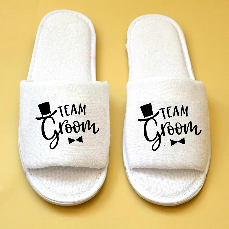 Groom Bride to be Slippers Bridesmaid gift Wedding engagement bachelorette hen party bridal shower Honeymoon travel decoration