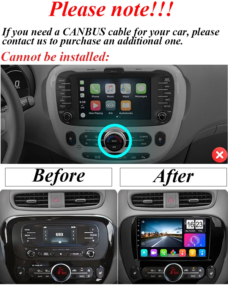 Android For Kia Soul 2 PS 2013-2019 Android Auto Car Radio Player Stereo HDR CPU BT Autoradio navigazione Video GPS No 2Din DVD