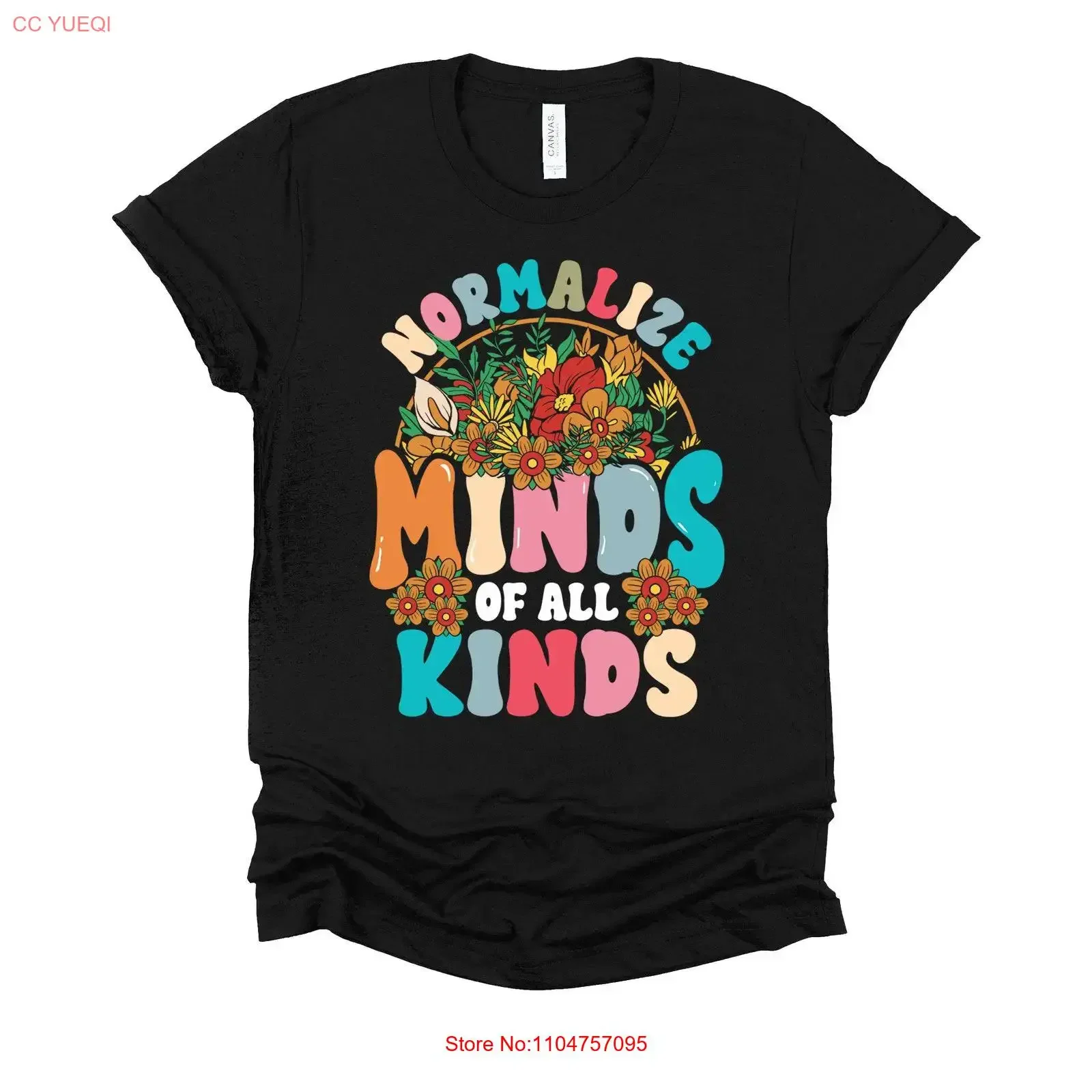 Normalize Minds of All Kinds T Shirt Autism Awareness SPED Teacher Floral Neurodiversity ADHD XS 4X vintage Washed Comfortable