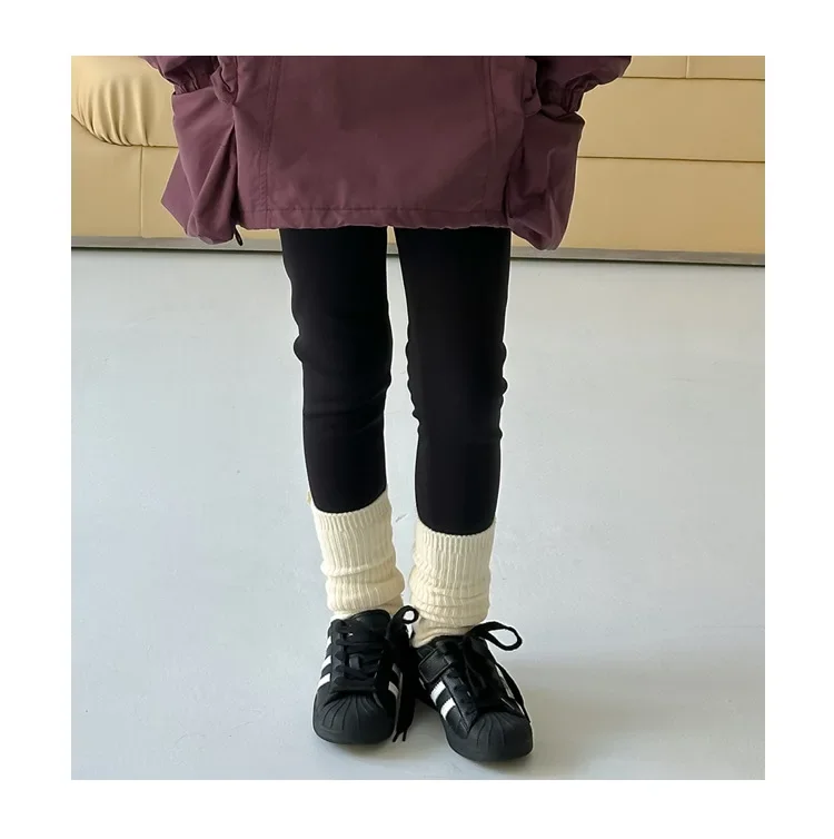 2024 Autumn Childrens Clothing New Korean Pants Verstaile Pure Color Simple Sweet Cute Pants