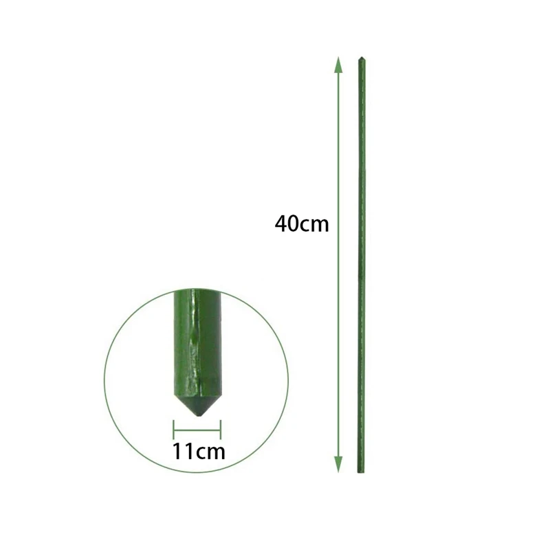 50 Pack Garden Stakes Metal Plastic Coated Plant Cage Supports Climbing For Tomatoes,Trees,Cucumber,Fences,Beans,40Cm