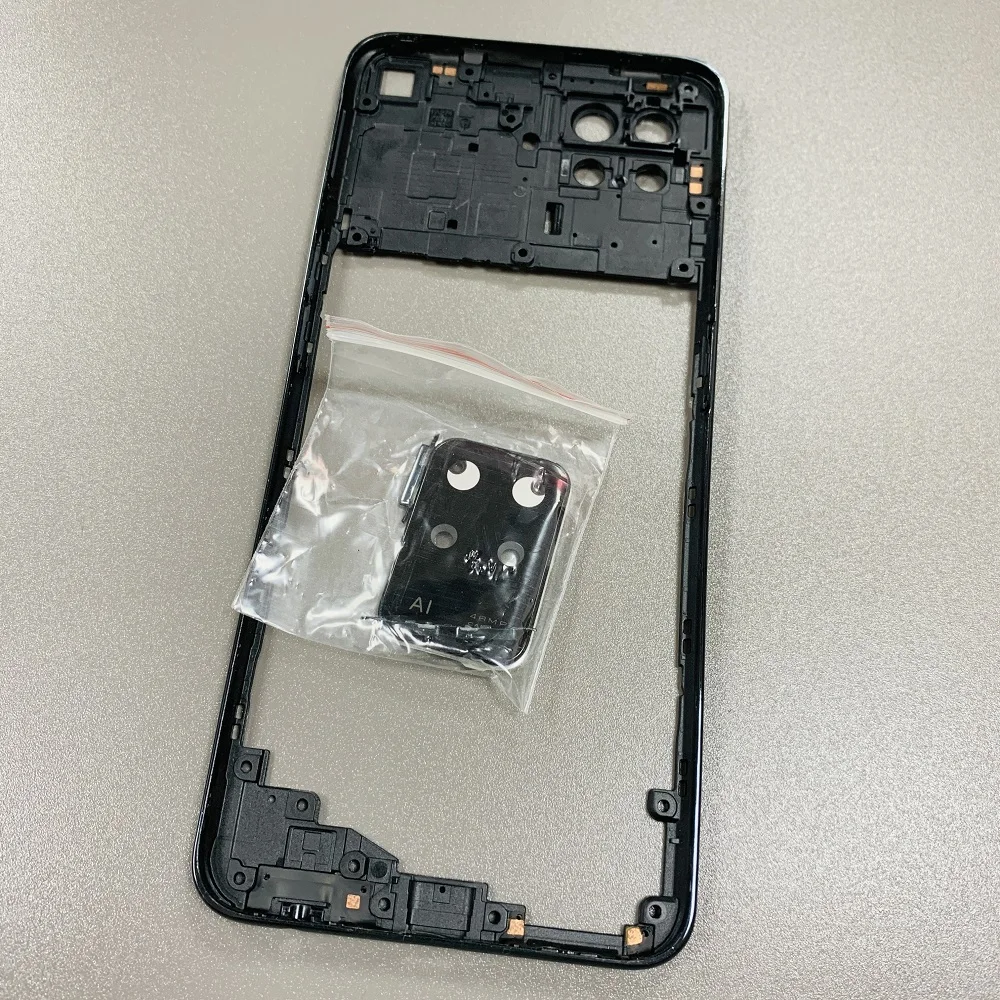 Front central housing with Fluid black frame for Oppo A94 4G middle frame back frame replacement