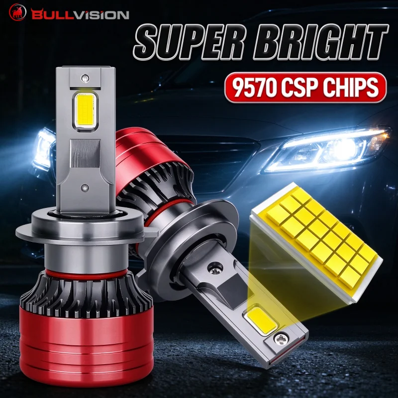 Bullvision H4 Canbus Led H7 Headlight Bulb 6000K H11 H8 H1 9005 9006 HB3 HB4 9012 HIR2 H9 Car Lights Fog Lamps Chips Turbo Bulb