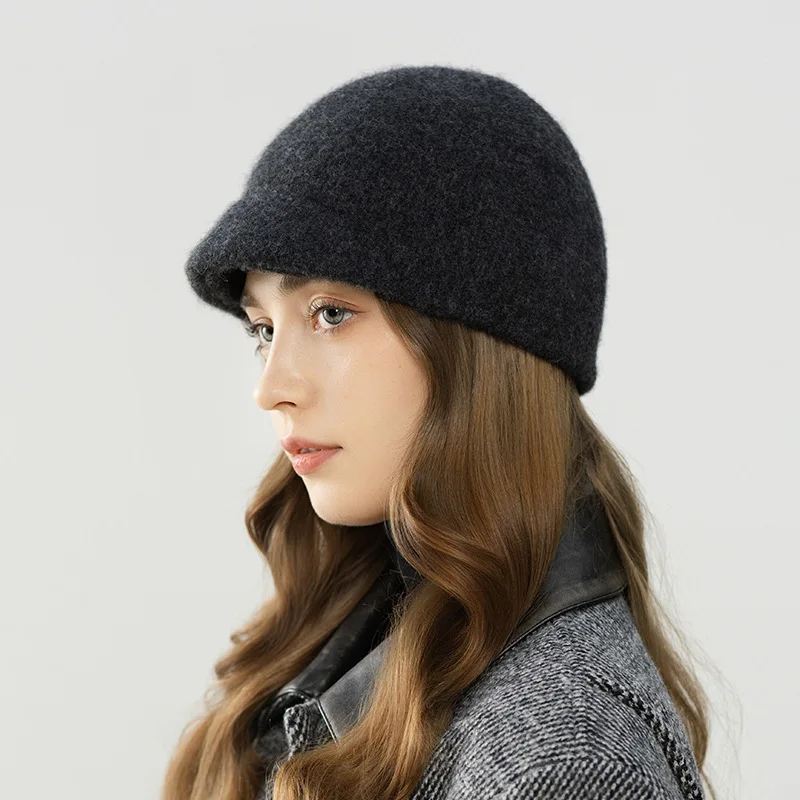 

Wool Cap Women Winter Hat Beanie Gray Warm Accessory For Skiing Autumn Outdoor