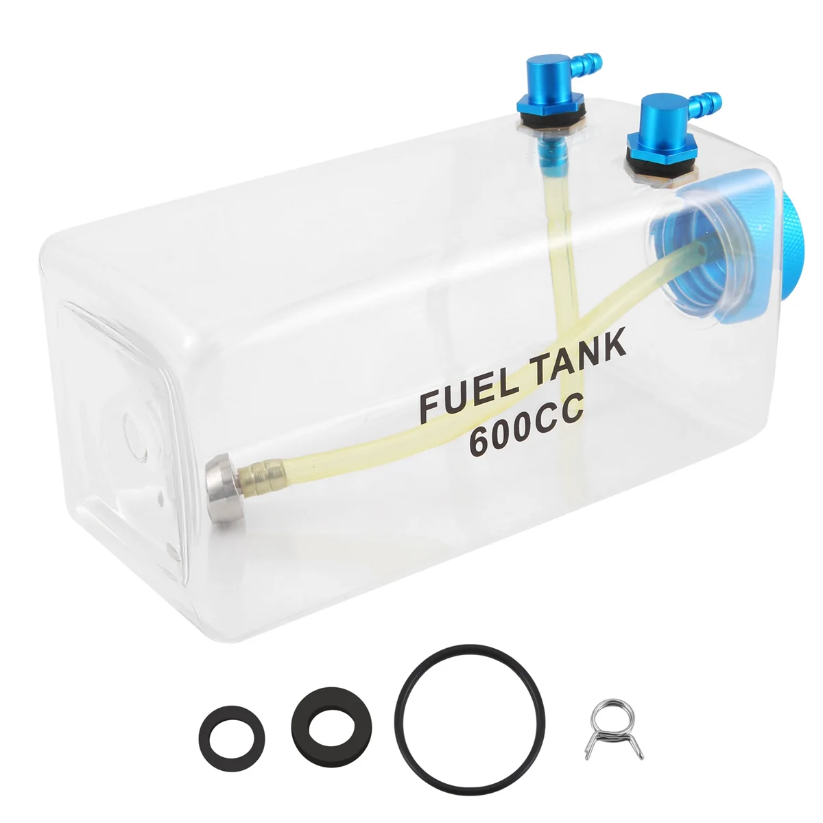 Y34A Brandstoftank Benzine Transparante Plastic Fles 600CC CNC voor RC Gas en Nitro Vliegtuig