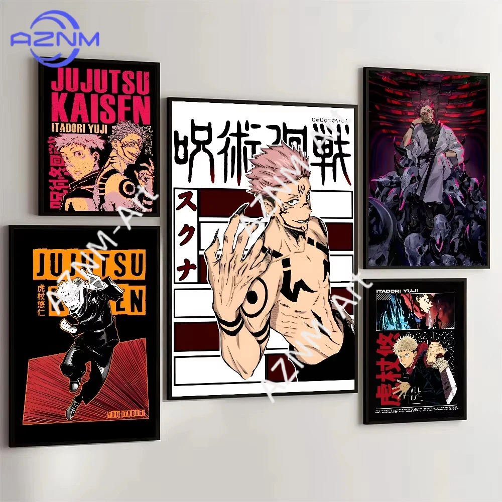 1pc  Yuji Itadori And Ryomen Sukuna Movie Wall Pictures For Living Room Decor Canvas Poster Print