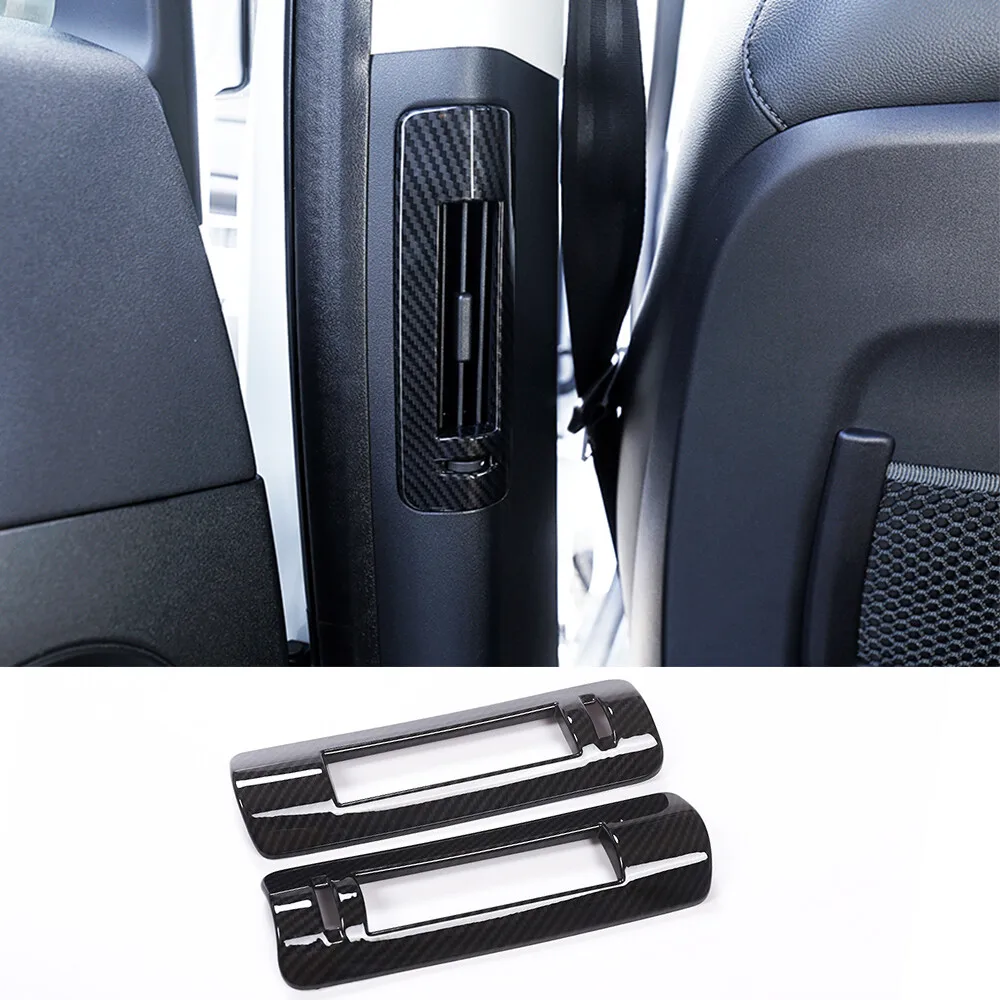 Cubierta de Salida de Aire Acondicionado para Pilar B de Coche, de ABS y Fibra de Carbono, para Land Rover Discovery Sport 2015-2019, Discovery 5, Moldura de Ventilación de Aire Acondicionado para Pilar B