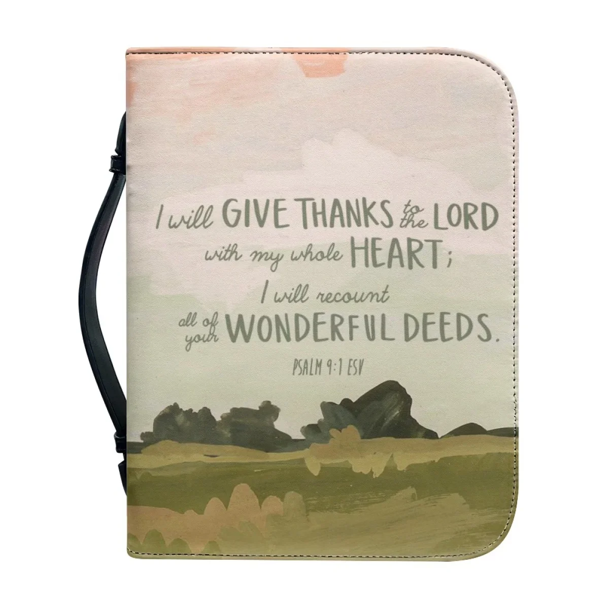 PU Leather Bible Cover Case for Women Practical Leather Handbag Bible Classic Sentence Printing Bible Storage Bags Christian Bag