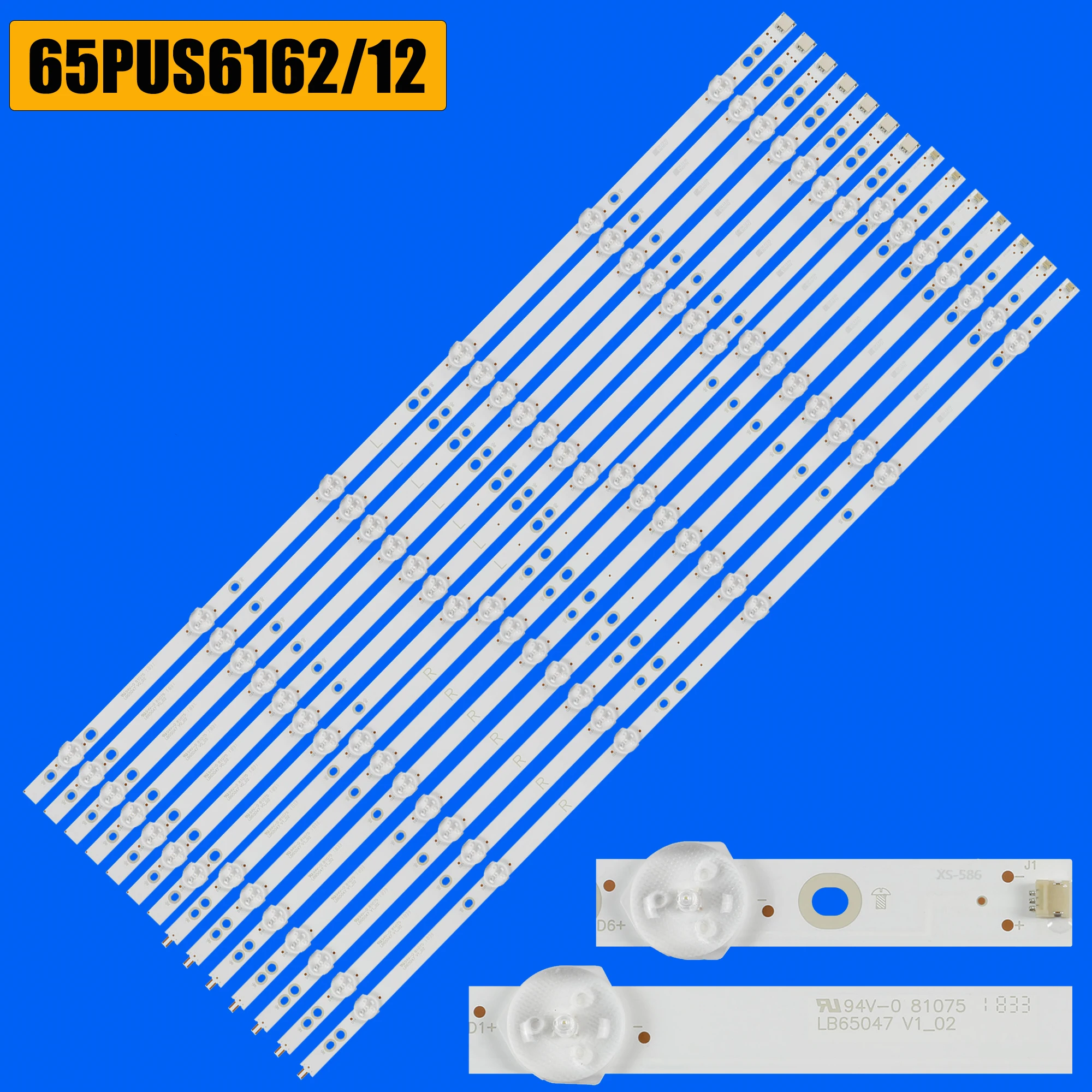 LED Backlight strip For NS-65DR620NA18 65PUS6162 65PUS6162/05 65PUS6272/05 65PUS6412 65PUS7363/12 LB-PM3030-GJCD657X12AEU2-L-T