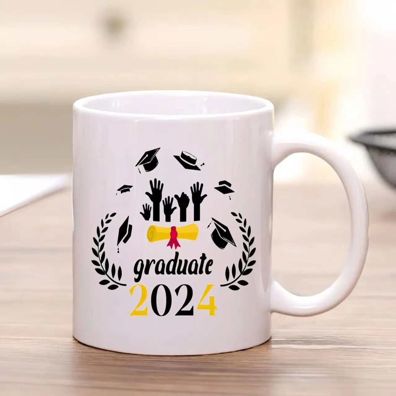

2024 Graduation Ceramic Mug - 11oz, Dishwasher & Microwave Safe, Insulated, Perfect for Parties